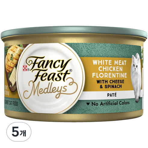 팬시피스트 엘레강트 메들리파테 고양이캔 플로렌틴 치킨&치즈, 85g, 5개