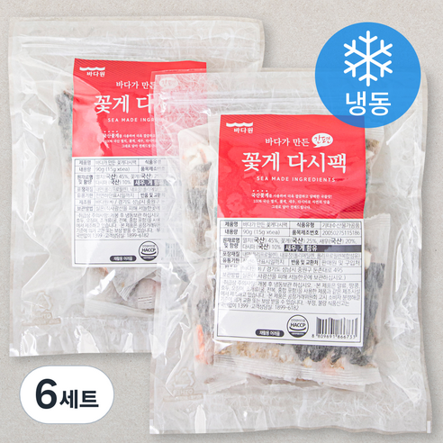 바다원 간편 국물용팩 꽃게, 15g, 6개입, 6개