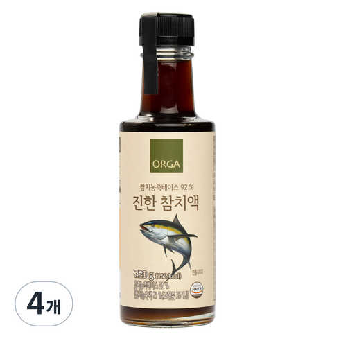 올가홀푸드 진한 프리미엄 참치액, 220g, 4개