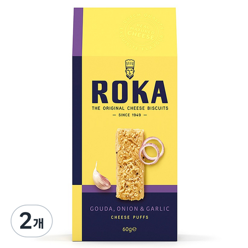 ROKA 고다 치즈 패스츄리 어니언 앤 갈릭, 60g, 2개