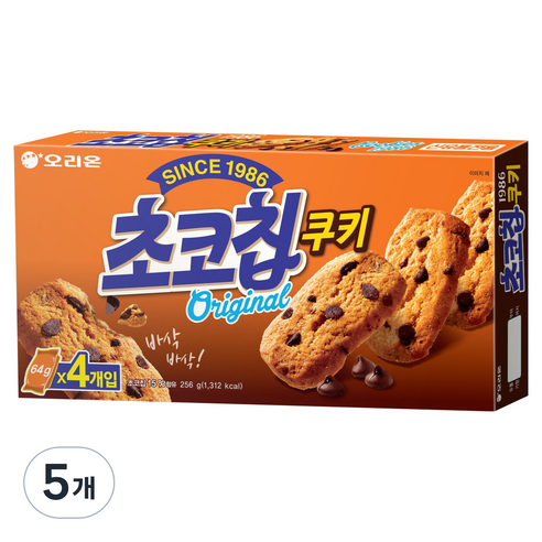 오리온 초코칩쿠키, 256g, 5개