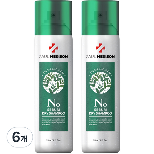폴메디슨 시그니처 노세범 드라이 샴푸 그린블라썸향, 211ml, 6개
