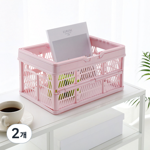 마켓비 KONTINO 폴딩바스켓 18L, 원톤핑크, 18L, 2개
