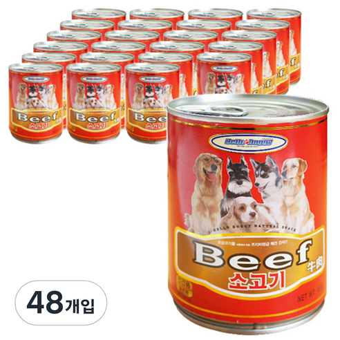헬로도기 소고기 캔간식 400g, 48개