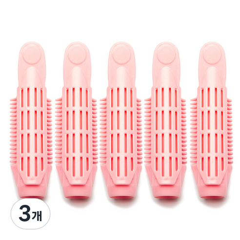 셀리본 헤어볼륨롤스타 뿌리 볼륨업 집게 5p, 3개, 핑크