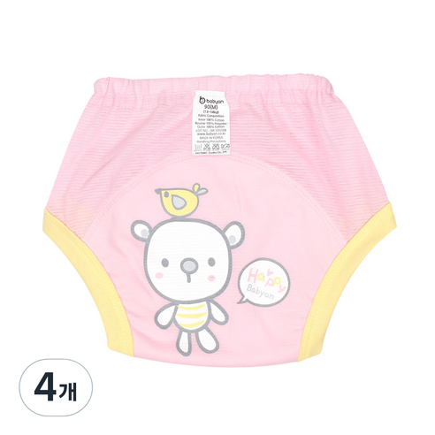 베이비앙 4중 방수 배변훈련팬티, 해피베어, 4개