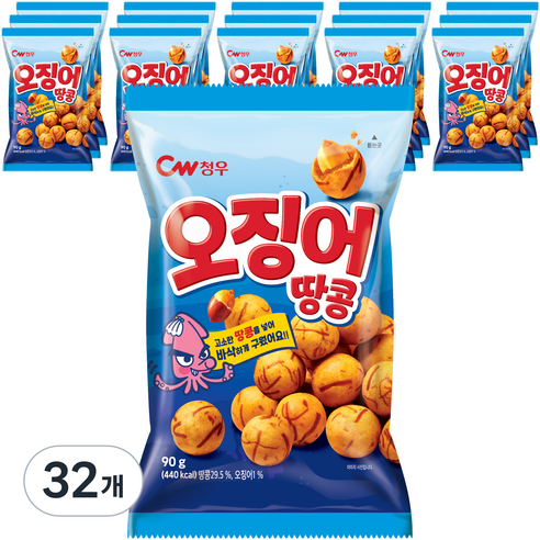 청우 오징어땅콩, 90g, 32개