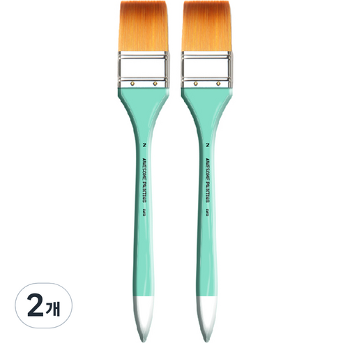 어썸페인팅 다용도 백붓 배경붓 납작붓 넓은붓 LONG WIDE 2p, 2호(40mm), 2개
