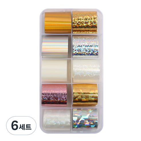 젤로젤로 네일 호일 필름 10종 세트, 4 메탈, 6세트