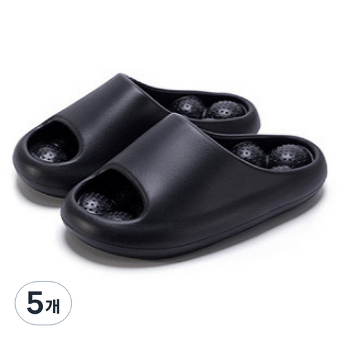 살림여왕 지압 커플 슬리퍼 280mm, 블랙, 5개