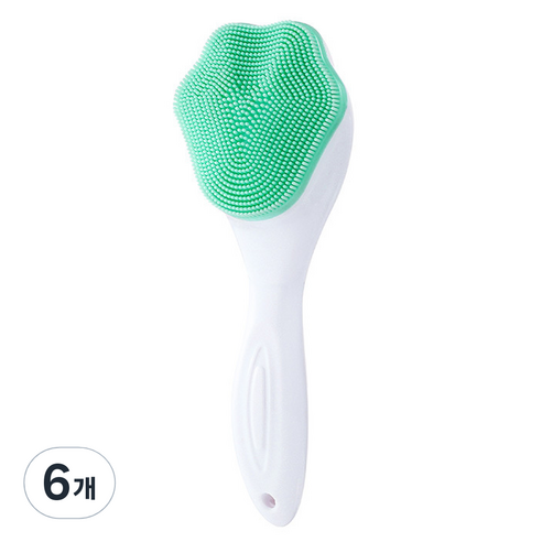 The해피앤 실리콘 세안 마사지 수동 클렌징 브러쉬, 6개, 그린