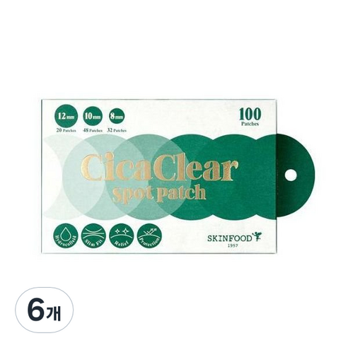 스킨푸드 시카클리어 스팟패치, 100개입, 6개