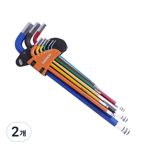 켄도 컬러 육각 볼렌치 9종 세트, 2개