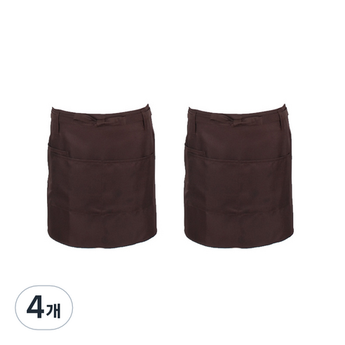 카페 미니 앞치마, 4개, 브라운