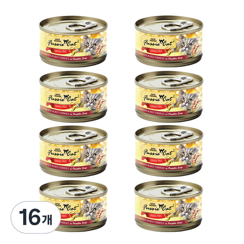 퍼시캣 전연령용 캣 슈퍼 프리미엄 주식캔, 80g, 닭+소, 16개