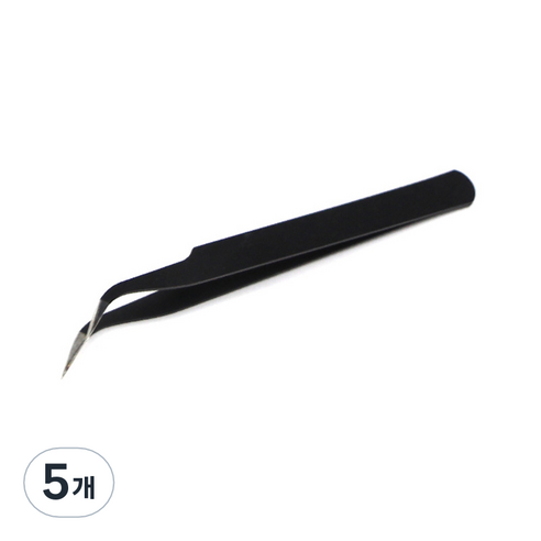 고급 속눈썹 핀셋, 5개, 커브형