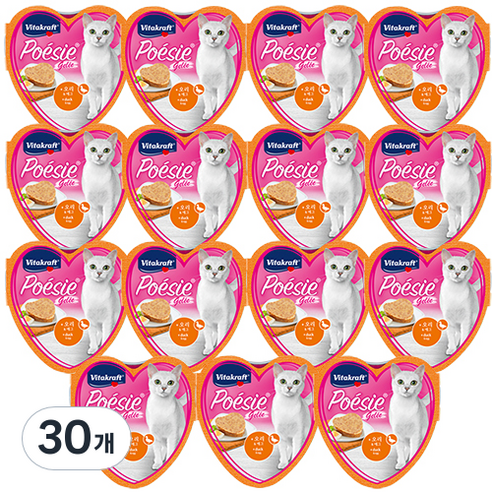 비타크래프트 고양이 포에시 하트 주식캔, 85g, 30개
