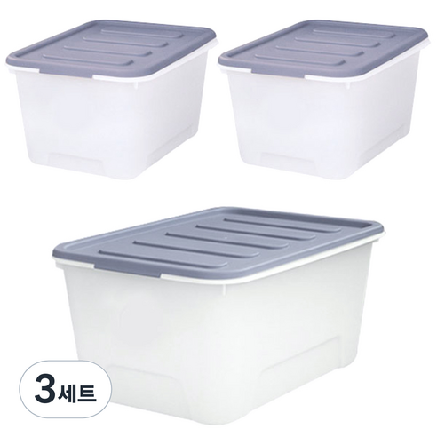 가쯔 멀티블럭리빙박스 56L + 24L 2p, 그레이, 3세트