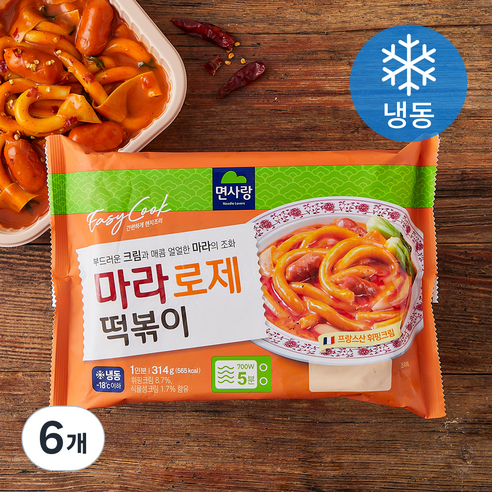 면사랑 마라로제 떡볶이 (냉동), 314g, 6개
