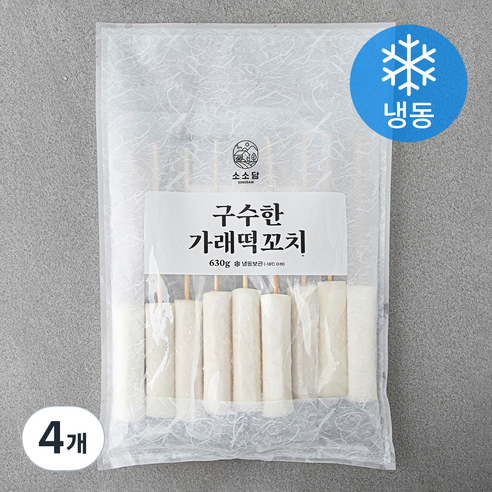 소소담 구수한 가래떡 꼬치 (냉동), 630g, 4개