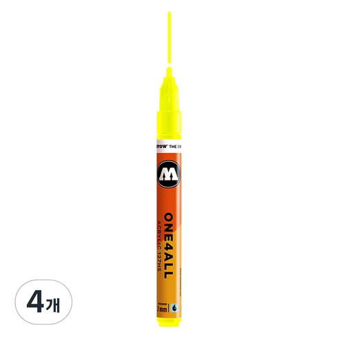 모로토우 원포올 아크릴 마카 2mm 127HS 220 neon yellow fluorescent, 4개