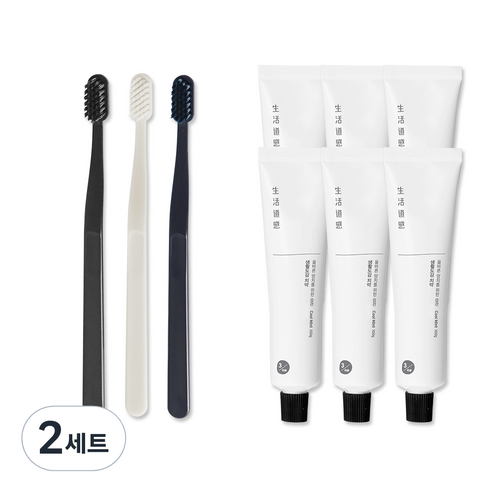 생활도감 치약 6p + 칫솔 3p, 2세트