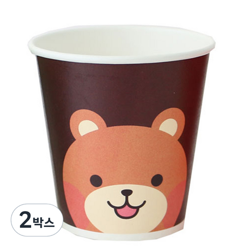 황씨네도시락 캐릭터 종이컵 곰, 2개