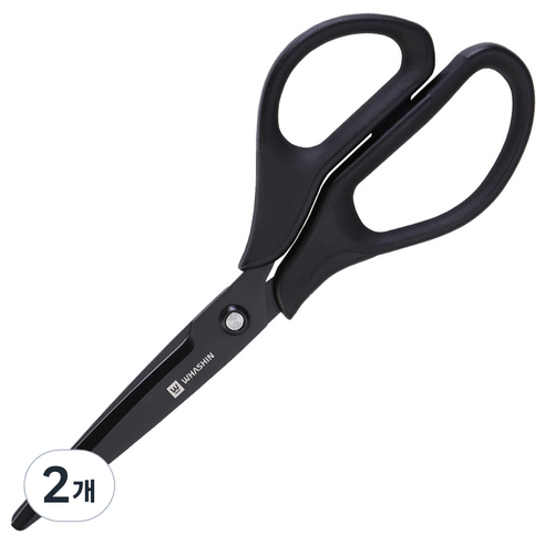 화신 738 3D 블랙 코팅 가위, 2개