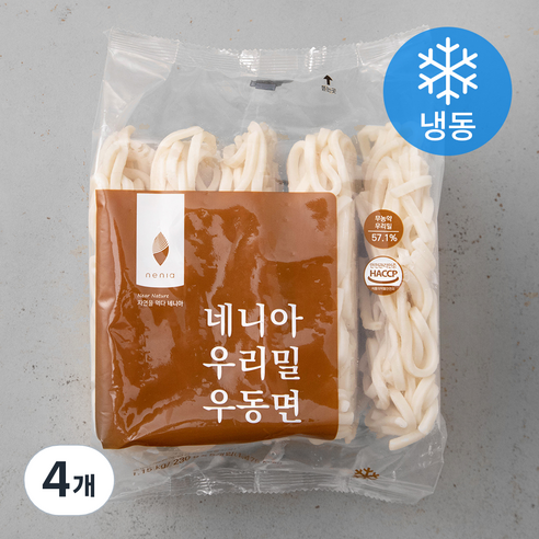 네니아 우리밀 우동면 (냉동), 1.15kg, 4개