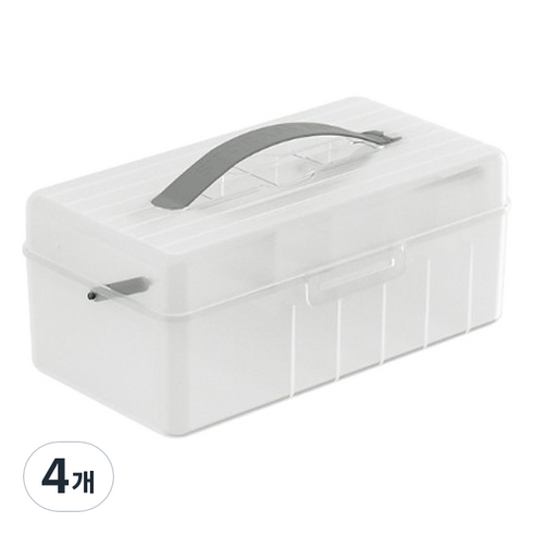 ABM 2단 소품 케이블 정리함, 화이트, 4개