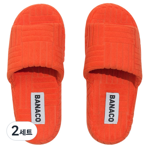 바나코 비비드 테리 룸 슬리퍼, Orange, 2세트
