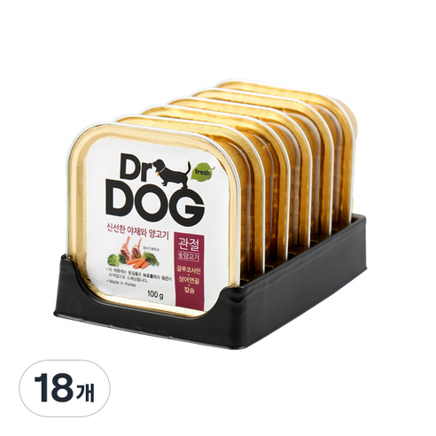닥터독 관절 강아지 간식 캔 100g, 양고기, 18개
