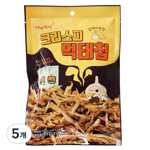 더먹다 크리스피 동결건조 먹태칩 갈릭치즈맛, 5개, 94g
