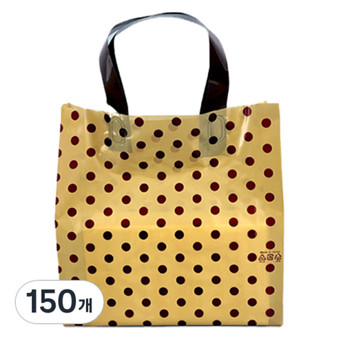 3호 손잡이 비닐봉투 30 x 38+8 cm, 도트골드, 150개