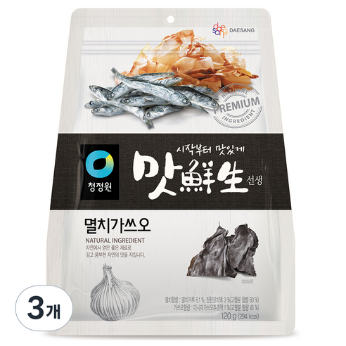 대상 청정원 맛선생 멸치가 쓰오 분말, 120g, 3개