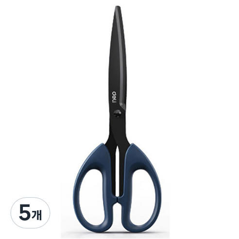 델리 다용도 양손 블랙 스텐가위 대형 6010S, 블루, 5개