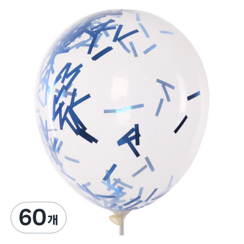 컨페티풍선 30cm, 김가루 블루, 60개