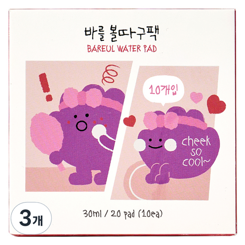 FRANKLIIN 유아용 바를 볼따구팩 워터패드 10p, 30ml, 3개