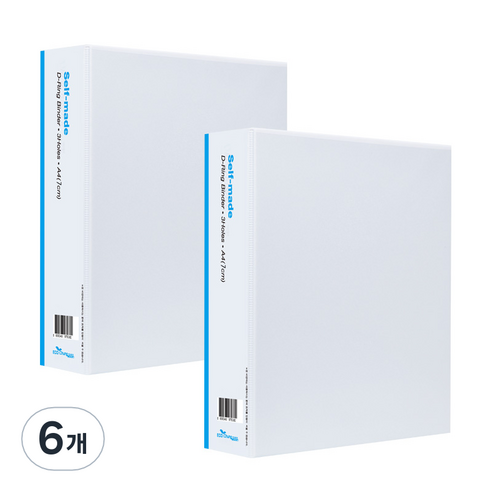 에코청운 D링바인더 7cm A4 3공, 백색, 6개