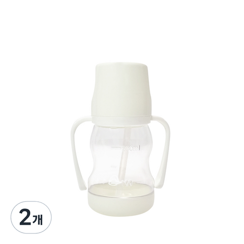 아가프라 라온 빨대컵 250ml, 2개, Ivory