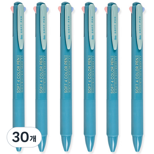 아이비스 소프트 4색 젤펜 0.5mm 12499, 민트, 30개