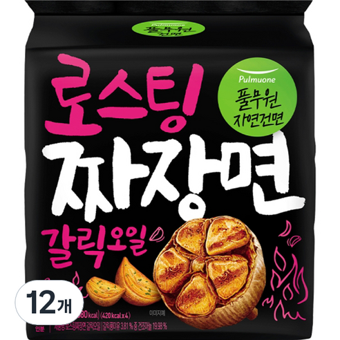 풀무원 로스팅 짜장면 갈릭오일 105g, 12개