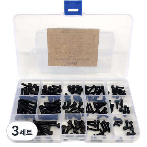 이노공구 육각렌치볼트 M3 M4 유두 메탈 14종 세트 W120, 3개