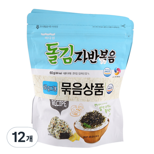 바다원 오리지널 돌김자반 볶음, 60g, 12개