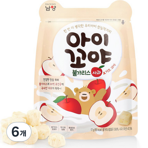 아이꼬야 남양 불가리스 요거트 과자 17g, 사과, 6개