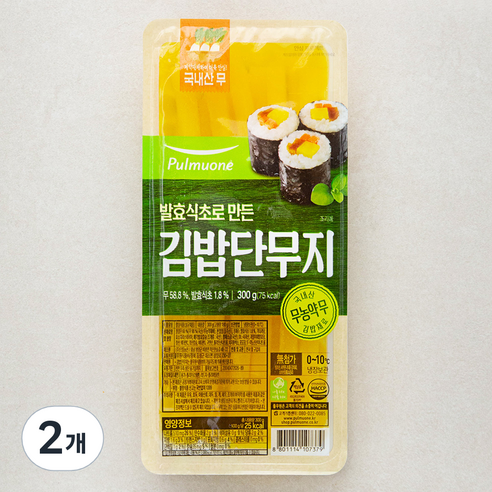 풀무원 김밥 단무지, 300g, 2개