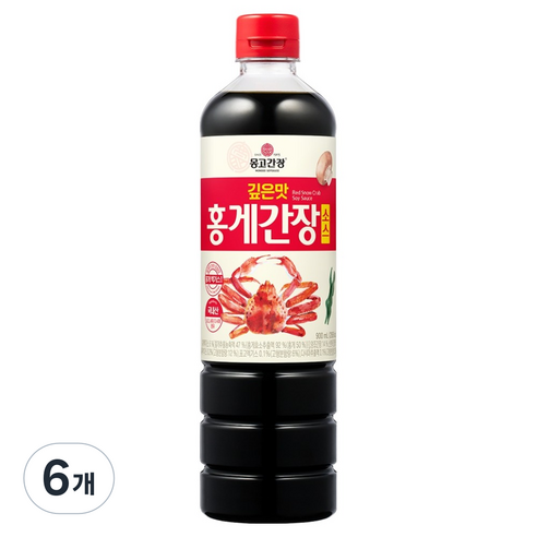 몽고간장 깊은맛 홍게간장 소스, 6개, 900ml