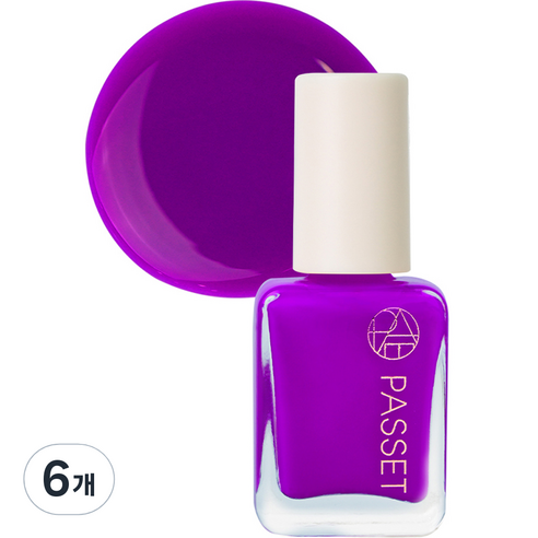 파셋 셀럽 네일 폴리쉬 매니큐어, 60 네온퍼플, 7ml, 6개