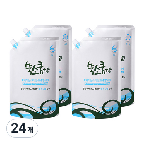 쑥소쿰 베이킹소다 주방세제, 1.2L, 24개