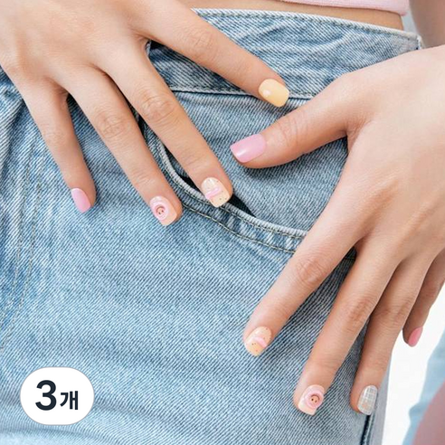 데싱디바 매직프레스 네일팁 스퀘어 숏, 스마일 모빌, 3개